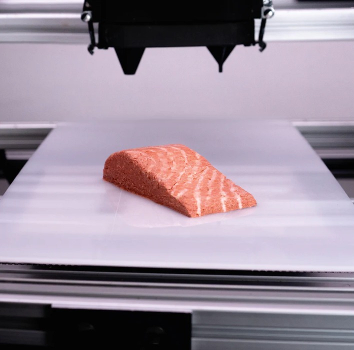 Crean primer salmón vegano impreso en 3D