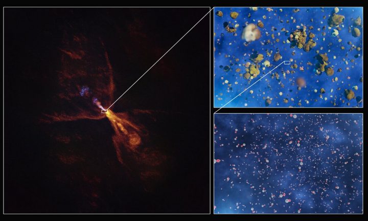 Formación de silicatos alrededor de la estrella bebé HOPS-315. Créditos: ESO