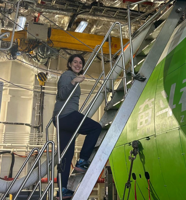 Valeria Cortés momentos antes de iniciar el descenso